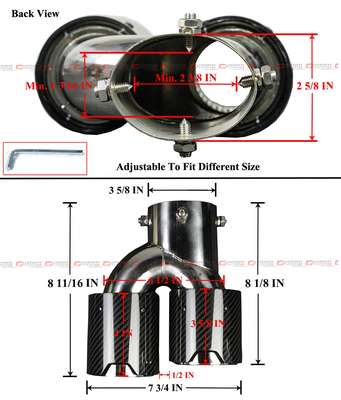 FOR BMW M240i M440i M550i Z4 M40i CARBON FIBER STAINLESS STEEL QUAD EXHAUST TIP image 4
