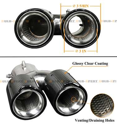 FOR BMW M240i M440i M550i Z4 M40i CARBON FIBER STAINLESS STEEL QUAD EXHAUST TIP image 4