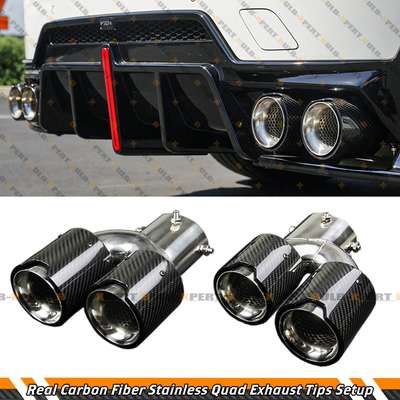 FOR BMW M240i M440i M550i Z4 M40i CARBON FIBER STAINLESS STEEL QUAD EXHAUST TIP
