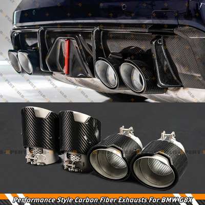 For 21-26 BMW G80 G82 M3 M4 Carbon Fiber Stainless Exhaust Tip Pipe Finisher x 4 image 2