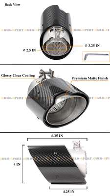For 21-26 BMW G80 G82 M3 M4 Carbon Fiber Stainless Exhaust Tip Pipe Finisher x 4 image 3
