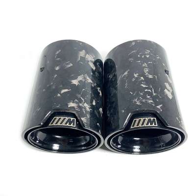 For BMW M2 M3 M4 M5 M6 2*Glossy Forge Carbon Black M Performance Exhaust tip