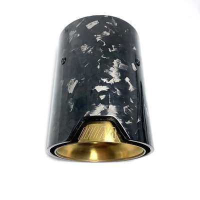For BMW M2 M3 M4 M5 M6 2*Glossy Forge Carbon Golden M Performance Exhaust tip image 2