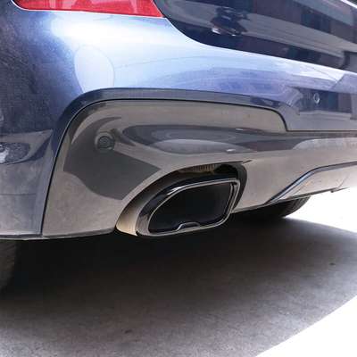 Black Steel Exhaust Tips Tailpipe End Trim Covers For BMW X3 G01 M40i 2018-2021 image 5