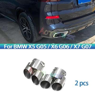 For BMW X5 G05 / X6 G06 / X7 G07 2 pc style Dual Pipe Exhaust Tips Performance