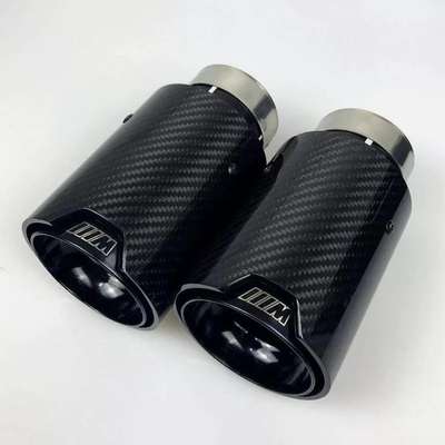 For M Performance BMW Pipes inlet 66mm Black Carbon Fiber Exhaust Tip Pair image 5