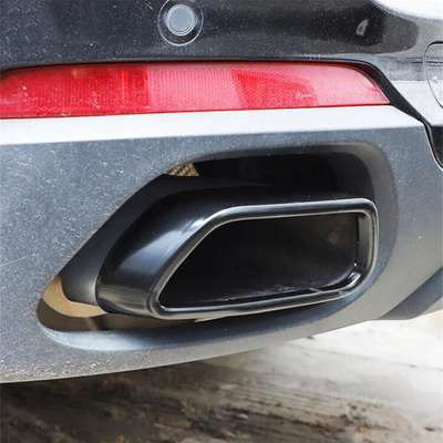 Gloss Black Steel Exhaust Muffler Tips Tailpipe Trim Cover For BMW X5 F15 X6 F16 image 3