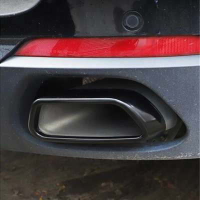 Gloss Black Steel Exhaust Muffler Tips Tailpipe Trim Cover For BMW X5 F15 X6 F16 image 4