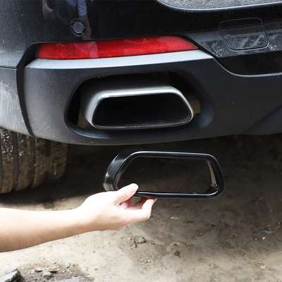 Gloss Black Steel Exhaust Muffler Tips Tailpipe Trim Cover For BMW X5 F15 X6 F16