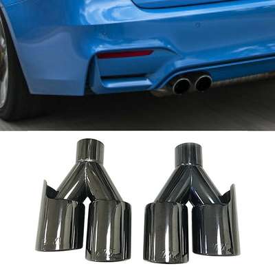 M Performance Style Black Exhaust Tip Set For BMW Car 2.25" Dual Quad Outlet