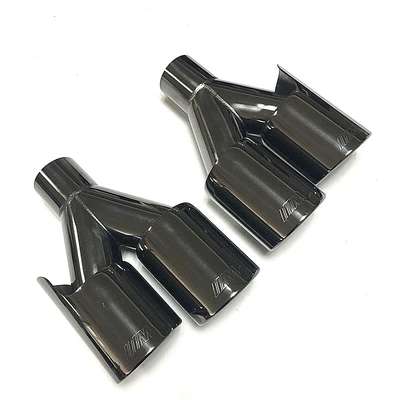 M Performance Style Black Exhaust Tip Set For BMW Car 2.25" Dual Quad Outlet image 4