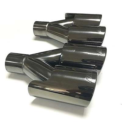 M Performance Style Black Exhaust Tip Set For BMW Car 2.25" Dual Quad Outlet image 2
