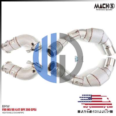 For BMW F90 M5 S63 M5 4.4 V8 TT OPF 200 CPSi Performance Heatshield Downpipe image 2