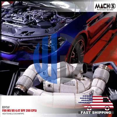 For BMW F90 M5 S63 M5 4.4 V8 TT OPF 200 CPSi Performance Heatshield Downpipe image 3