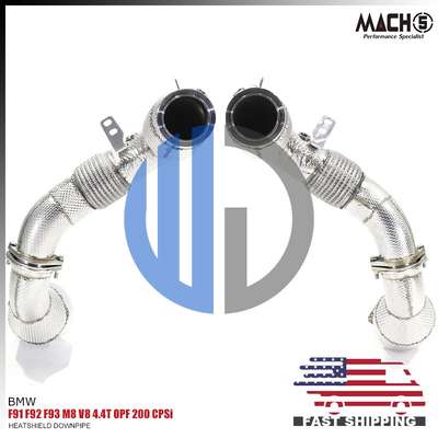 For BMW F91 F92 F93 M8 4.4 V8 TT OPF 200 CPSi Performance Heatshield Downpipe image 3