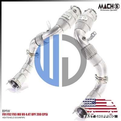 For BMW F91 F92 F93 M8 4.4 V8 TT OPF 200 CPSi Performance Heatshield Downpipe image 5