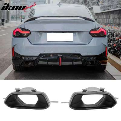 Fits 22-26 BMW 2-Series G42 M240i Aluminum Square Muffler Tailpipe Exhaust Tip