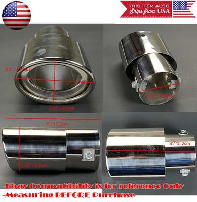 OE Style Polished Stainless Steel Exhaust Muffler Tip For BMW Mini 1.5-2" Pipe image 2