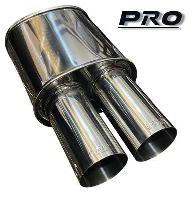 PRO EXHAUST MUFFLER Fits BMW Rear F20 F30 E39 E38 E36 E46 PERFORMANCE TWIN TIP image 2