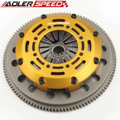 ADLERSPEED Clutch Disc RACE-CLUTCH-KIT-TWIN-DISC-+-FLYWHEEL-FOR-04-05-BMW-325-330-530-X3-Z4-M54-6-SPEED &ndash; Ceramic Disc Style: Rigid hub Disc Size: 7.25" (185mm) Disc Quantities: 2 Disc Spline: 185 x 22T Clutch Type: Push Style Release Mechanism Clutch Cover: Aircraft Aluminum Alloy Flywheel Design: One piece medium light weight Billet Chromoly Flywheel Weight: Medium light weight Release Bearing: Include Alignment Tool: Not include &ndash; Fits 04-05 BMW 325 330 530 X3 Z4 M54 6 SPEED thumbnail 3