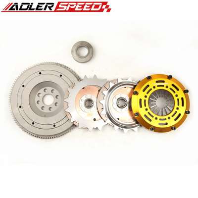ADLERSPEED Clutch Disc RACING-CLUTCH-TWIN-DISC-KIT-&-FLYWHEEL-for-2001-2003-BMW-E46-323-325-328-330 &ndash; Ceramic Disc style: Rigid hub Disc size: 7.25" (185mm) Disc Spline: 185x1-1/8" x 10 Clutch Type: Push Style Release mechanis Clutch cover: Aircraft high quality alu Release bearing: Include Alignment tool: Not include Disc quantities: 2 Disc Diameter: Disc size：7.25" (185mm) OE/OEM Part Number: Does Not Apply Type: Clutch Kit Interchange Part Number: 03-011 KF649-01 03-030 K70206-01 K70238-01 195321 Other Part Number: 03-043 195321 04117 K70238-01 DMF050 Reference OE/OEM Number: Does Not Apply Flywheel Weight: Standard Light weight Flywheel Design: One piece Standard light weight Billet Chromoly UPC: Does not apply Country of Origin: China &ndash; Fits 2001-2003 BMW E46 323 325 328 330 thumbnail 2