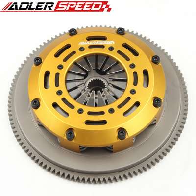 ADLERSPEED Clutch Disc Racing-Twin-Disc-Clutch-Kit-for-04-05-BMW-325-330-530-X3-Z4-M54-6SP-Standard-WT &ndash; Ceramic Disc Style: Rigid hub Disc Size: 7.25" (185mm) Disc Quantities: 2 Disc Spline: 185 x 22T Clutch Type: Push Style Release Mechanism Clutch Cover: Aircraft Aluminum Alloy Flywheel Design: One piece standard light weight Billet Chromoly Flywheel Weight: Standard light weight Release Bearing: Include Alignment Tool: Not include &ndash; Fits 04-05 BMW 325 330 530 X3 Z4 M54 6SP Standard WT thumbnail 2