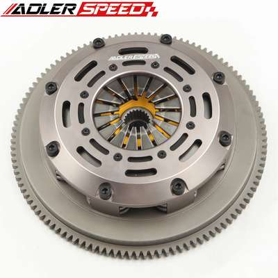 ADLERSPEED Clutch Kit SPRUNG-CLUTCH-TWIN-DISK-KIT-FOR-04-05-BMW-325-330-530-X3-Z4-M54-6SP-STANDARD-WT &ndash; Ceramic Disc style: Sprung floating center hub Disc size: 7.25" (185mm) Disc Spline: 185 x 22T Clutch Type: Push Style Release mechanis Clutch cover: Aircraft high quality alu Release bearing: Include Alignment tool: Not include Flywheel weight: Standard light weight Disc quantities: 2 Disc Diameter: Disc size：7.25" (185mm) Type: Clutch Kit Number of Teeth: 22 Flywheel: one piece Standard light weight Billet Chromoly Flywheel material: 4140 forged flywheel Reference OE/OEM Number: Does not apply UPC: Does not apply Country of Origin: China &ndash; Fits 04-05 BMW 325 330 530 X3 Z4 M54 6SP STANDARD WT thumbnail 3