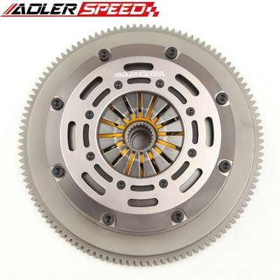 ADLERSPEED Clutch Kit SPRUNG-CLUTCH-TWIN-DISK-KIT-FOR-04-05-BMW-325-330-530-X3-Z4-M54-6SP-STANDARD-WT &ndash; Ceramic Disc style: Sprung floating center hub Disc size: 7.25" (185mm) Disc Spline: 185 x 22T Clutch Type: Push Style Release mechanis Clutch cover: Aircraft high quality alu Release bearing: Include Alignment tool: Not include Flywheel weight: Standard light weight Disc quantities: 2 Disc Diameter: Disc size：7.25" (185mm) Type: Clutch Kit Number of Teeth: 22 Flywheel: one piece Standard light weight Billet Chromoly Flywheel material: 4140 forged flywheel Reference OE/OEM Number: Does not apply UPC: Does not apply Country of Origin: China &ndash; Fits 04-05 BMW 325 330 530 X3 Z4 M54 6SP STANDARD WT thumbnail 4