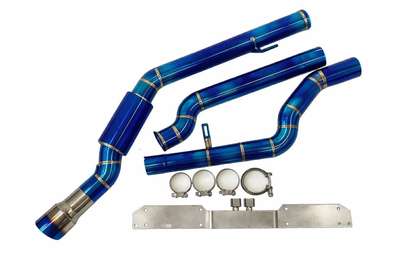 Fit BMW G42 M240i TOP SPEED PRO1 3.5" Single Side Titanium Exhaust System Blue image 3