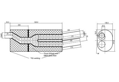 Exhaust performance s/steel muffler for BMW E36 E46 to give a M3 look, TR690-60 image 5