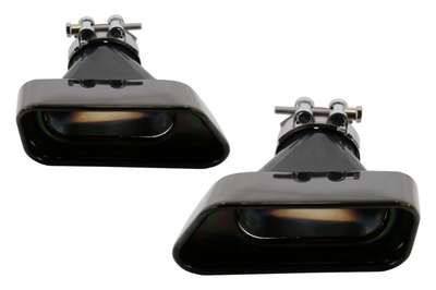V8 550i Look Tail pipes Black Gloss Chrome For BMW F10 / F11 Exhaust Tips image 2