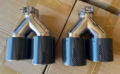 Wet Carbon Fiber Stainless Steel Quad Exhaust Tips for FOR BMW G20 G22 G29 G30 image 3