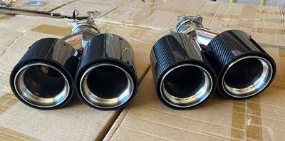 Wet Carbon Fiber Stainless Steel Quad Exhaust Tips for FOR BMW G20 G22 G29 G30 image 5