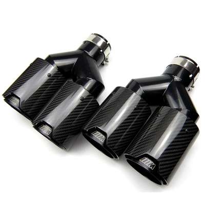 Bmw M Performance Quad Exhaust Tips Real Carbon Fiber black muffler m sport