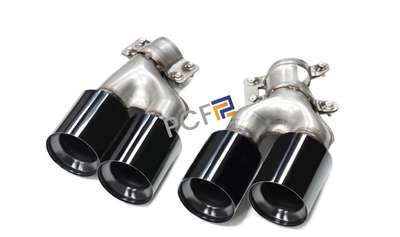 for 18-2023 BMW 5 Series 525li G30 G38 Black Stainless Steel Rear Muffler Pipes image 2