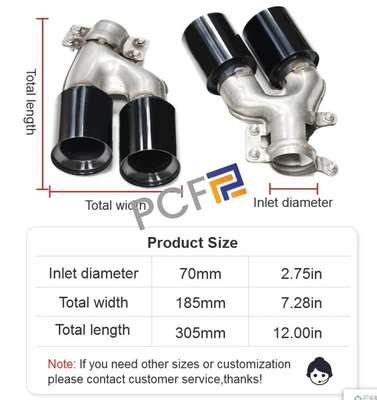 for 18-2023 BMW 5 Series 525li G30 G38 Black Stainless Steel Rear Muffler Pipes image 5