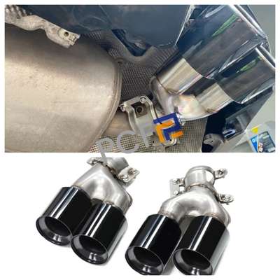 for 18-2023 BMW 5 Series 525li G30 G38 Black Stainless Steel Rear Muffler Pipes