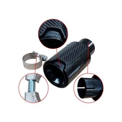 2PCS Glossy Real Carbon Fiber Exhaust Tips Fit For BMW M Performance Tail Pipes image 5